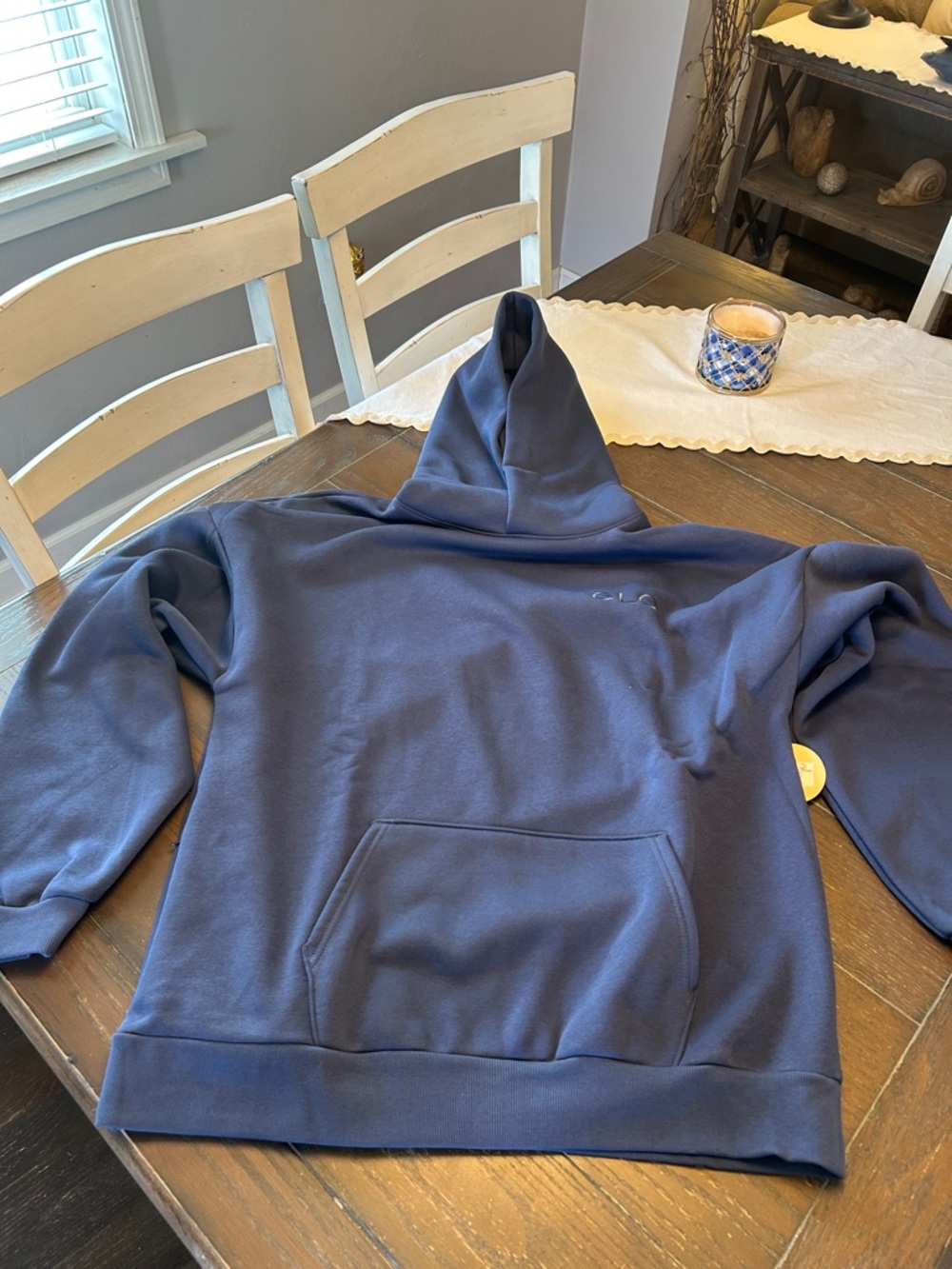 GLO- DISCIPLE Matthew 28:19Men's Navy Pullover Hoodie with Logo